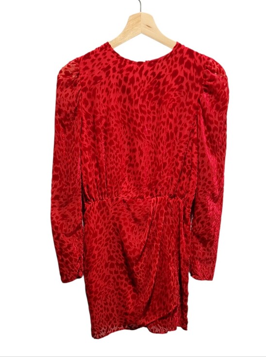 The Kooples Dresses & Skirts - The Kooples Artichoke Red Velvet Leopard Burnout Dress Size 1 Small